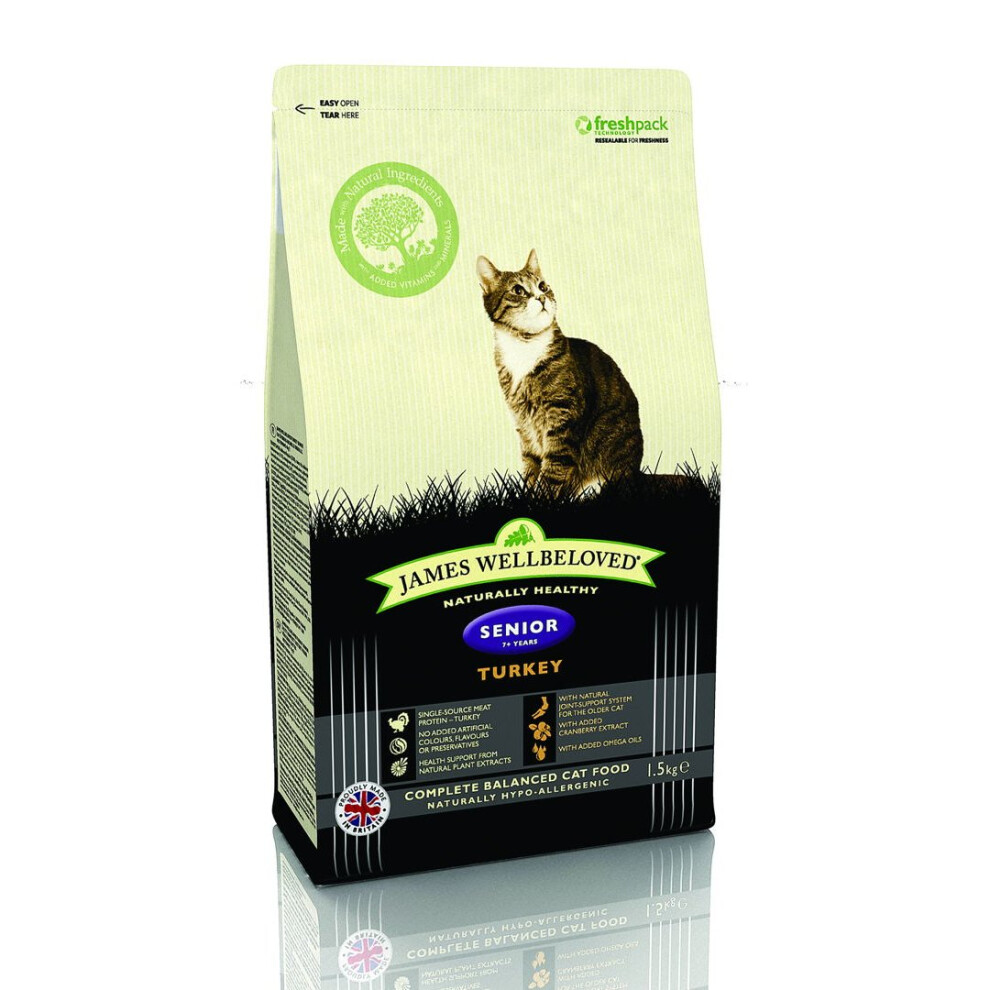 James Wellbeloved Jwb Adult Cat Senior Turkey & Rice 1.5Kg