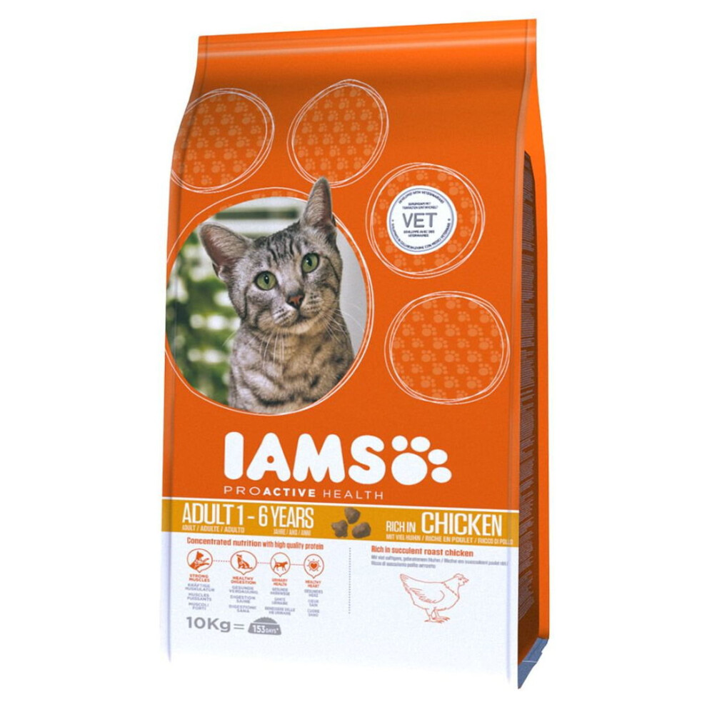 Iams Vitality Adult Cat With Fresh Chicken 10Kg