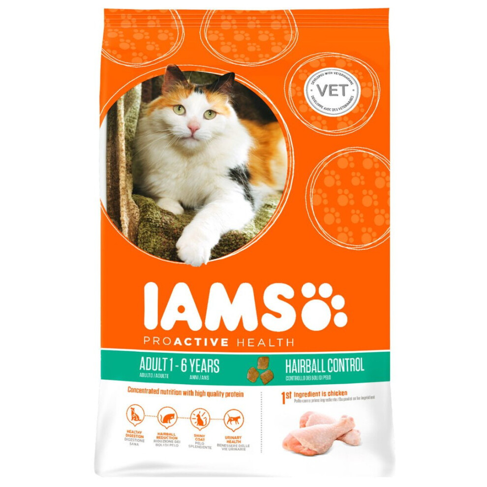 Iams Vitality Hairball Cat With Fresh Chicken 10Kg