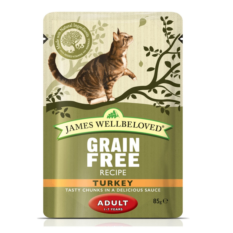 Jwb Adult Cat Pouches Grain Free Turkey 85g (Pack of 12)