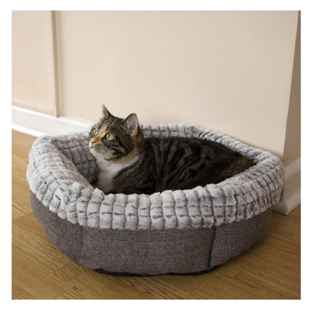 Rosewood 40 Winks Tweed And Plush Bed 48Cm (19'')
