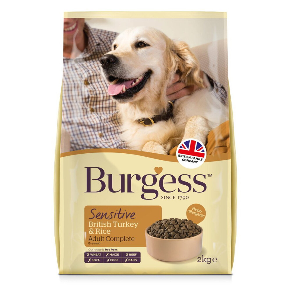 Burgess Sensitive Adult Dog Turkey & Rice 2Kg