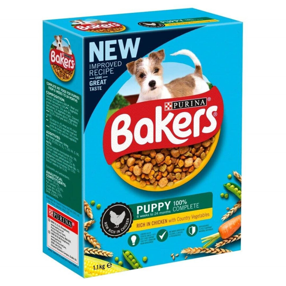Bakers Puppy Dog Rich In Chicken With Country Vegetables 1.1kg