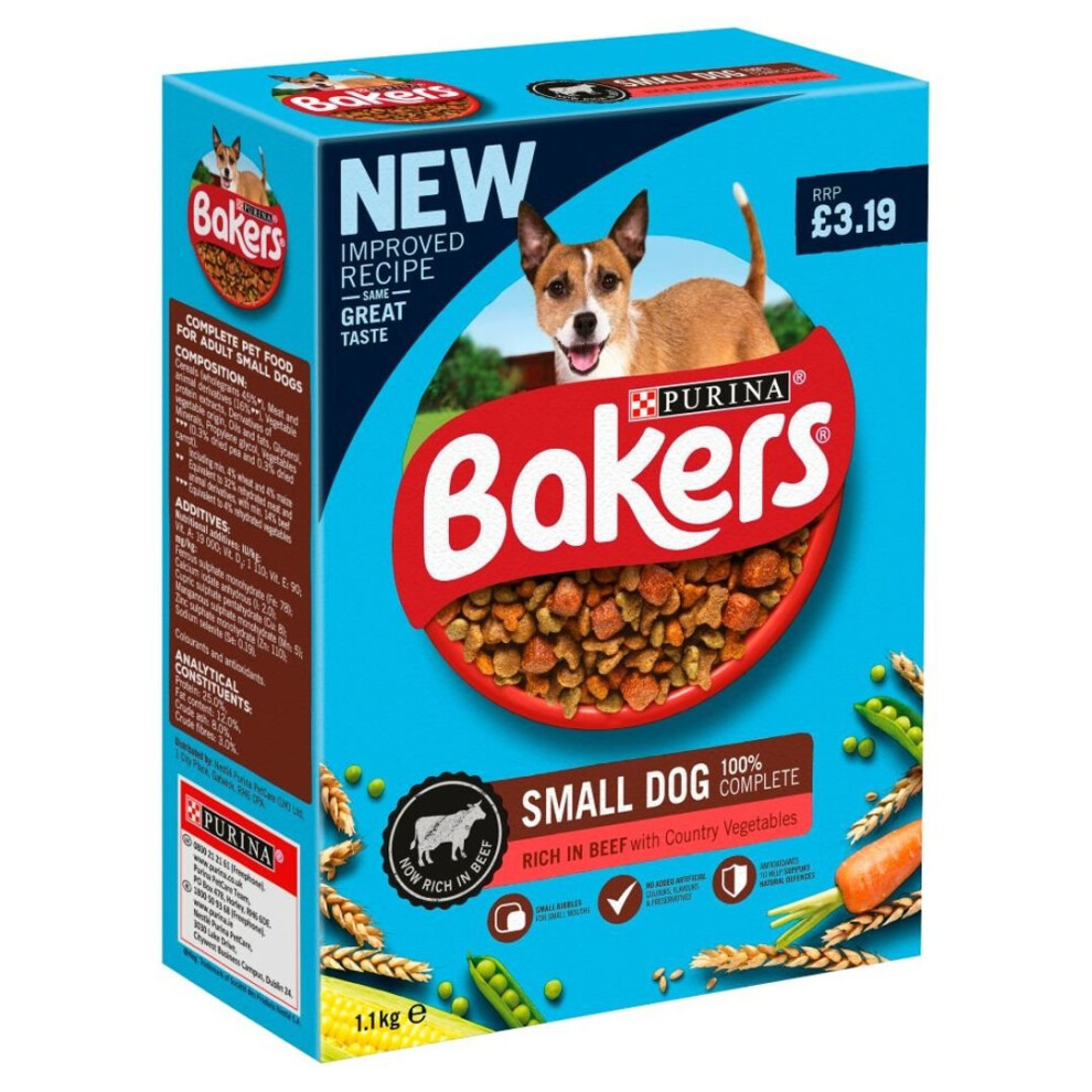Bakers Adult Small Dog Rich In Beef With Country Vegetables 1.1Kg