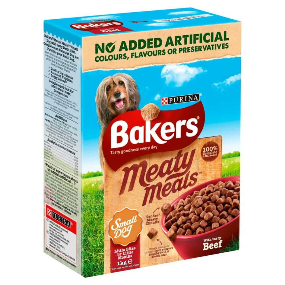 Bakers Meaty Meals Small Dog Beef (1Kg)
