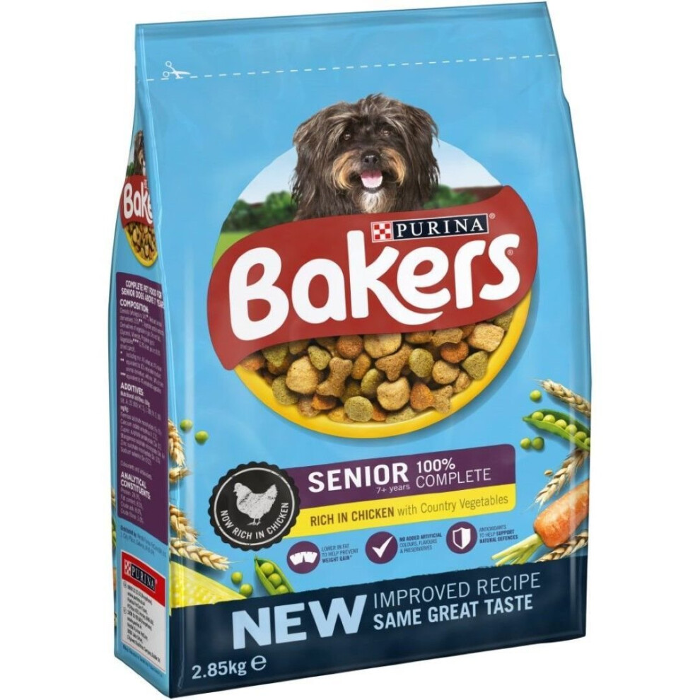 Bakers Senior Dog Rich In Chicken With Country Vegetables 2.85Kg