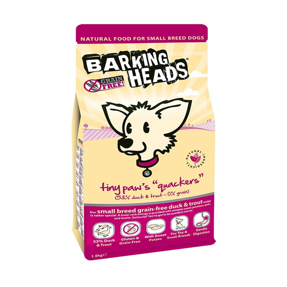 Barking Heads Doggylicious Duck Small Breed 1.5Kg Grain