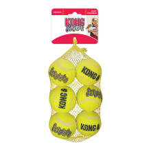 KONG Squeakair Balls  Dog Toy Premium Squeak Tennis Balls for Medium Dogs  Pack of 6