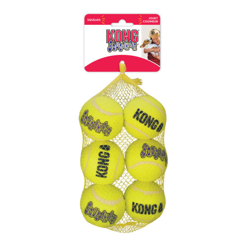KONG KONG Squeakair Balls  Dog Toy Premium Squeak Tennis Balls for Medium Dogs  Pack of 6
