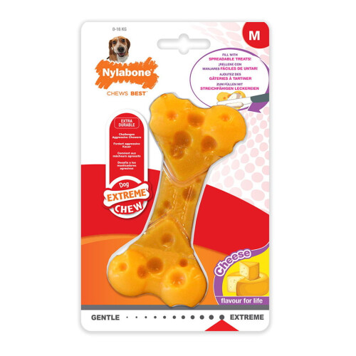 Nylabone Nylabone Power Dura Chew Bone Cheese Medium