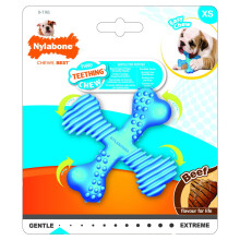Nylabone Puppy Teething Chew Textured Crossbone Beef Xsmall