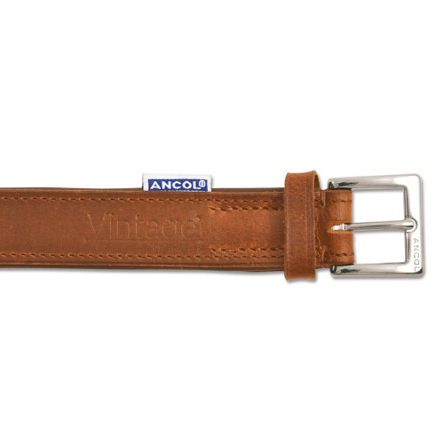 Heritage Vintage Leather Padded Collar Chestnut 39-48cm Sz5