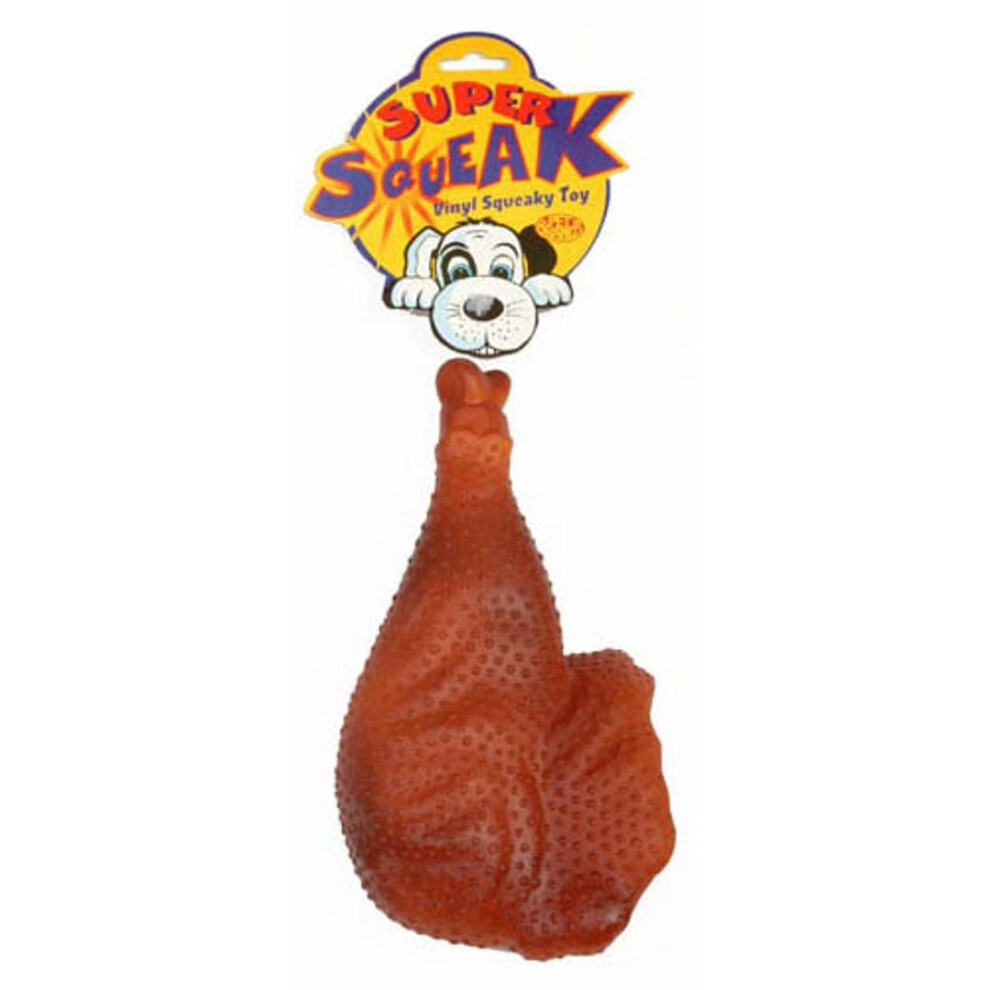 Super Squeak's Turkey Leg Dog Chew Toy