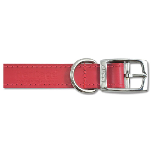 Ancol Heritage Leather Collar Red 22mm X39-48cm Sz 5