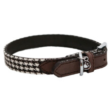 Wag N Walk Designer Collar Houndstooth Brown 12-16''