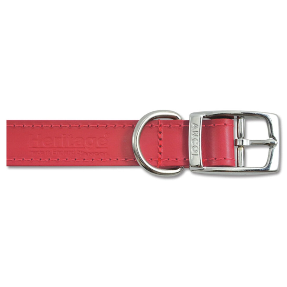 Ancol Heritage Leather Collar 16Mm X20-26Cm Sz 1 Red