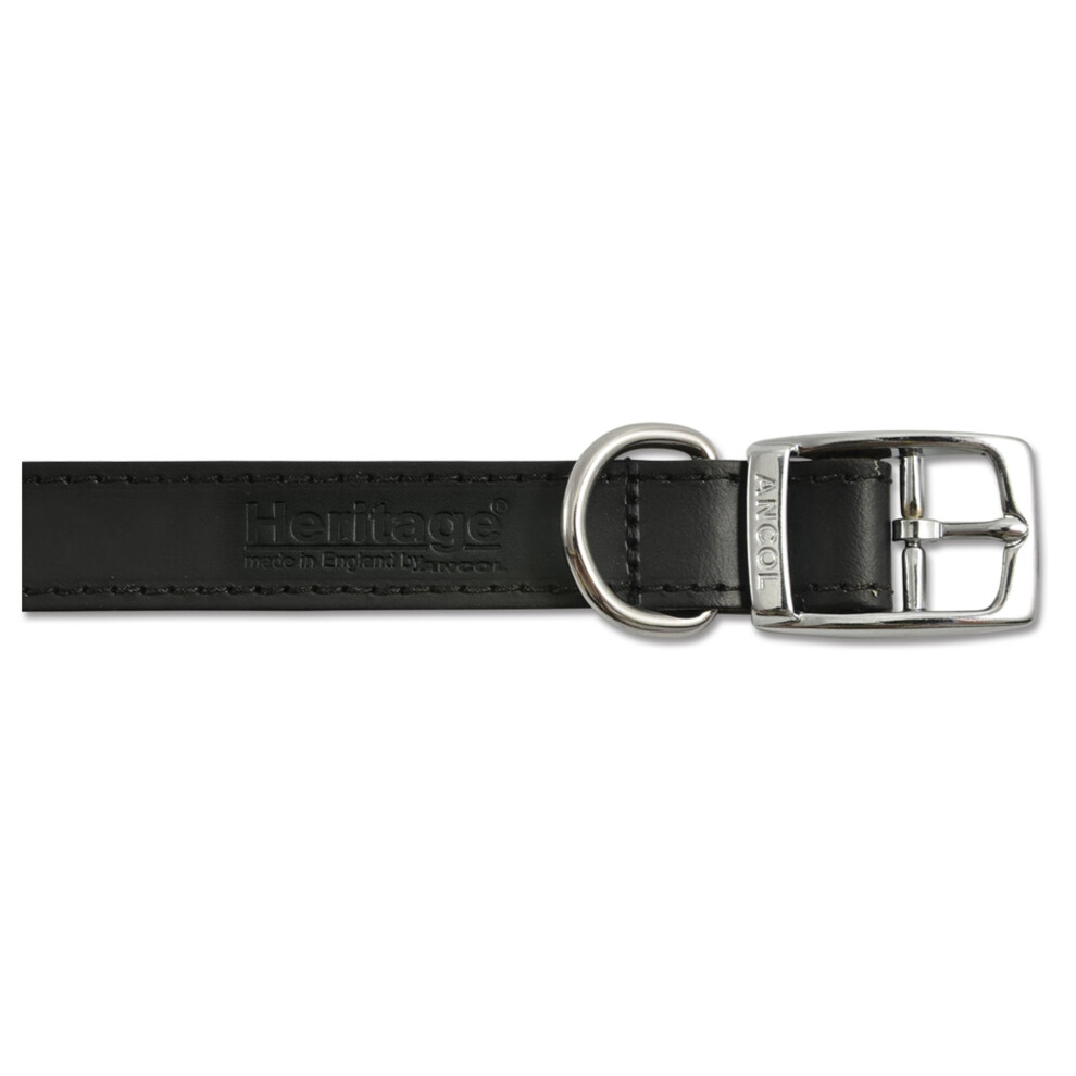 Ancol Heritage Leather Collar 25Mm X45-54Cm Sz 6 Black