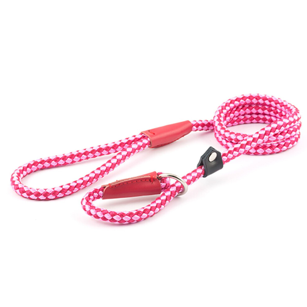 Ancol Heritage Nylon Rope Slip Lead 2 Tone Raspberry 12Mm X1.5m Black