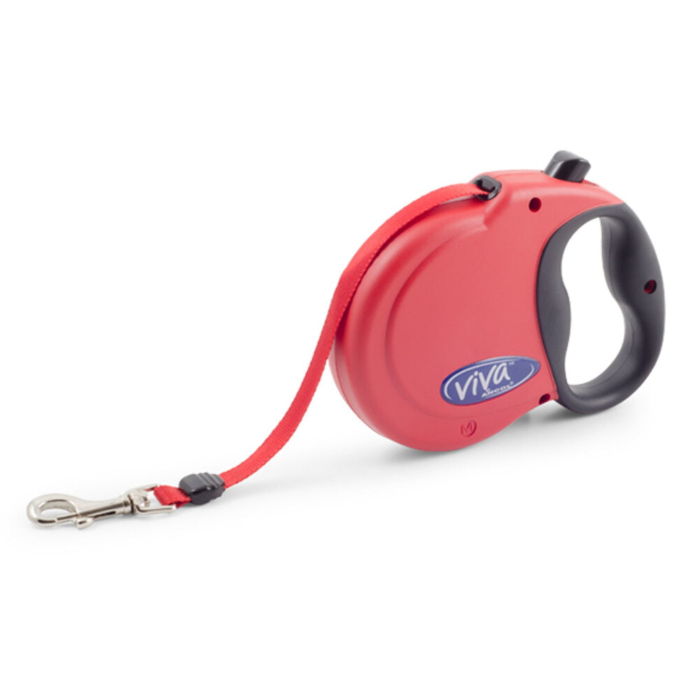 Ancol Viva Extendable Lead Tape Medium 30Kg-5M Red