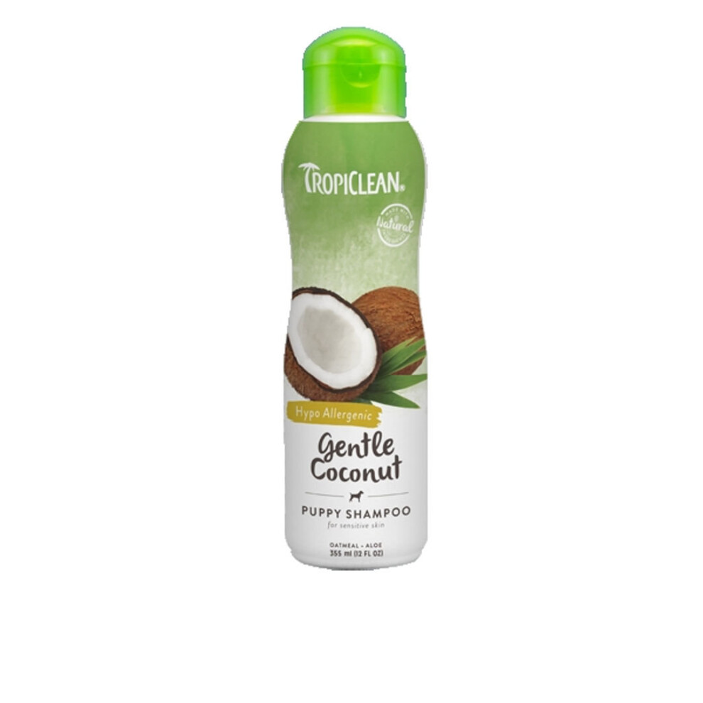 Tropiclean Gentle Coconut Shampoo 355Ml - Mild Cleanser With Oatmeal, No Artificial Thickeners (13041)