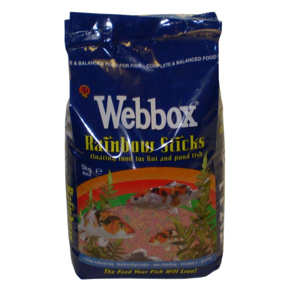 Webbox Rainbow Sticks Floating Fish Food For Koi & Pond Fish 5kg