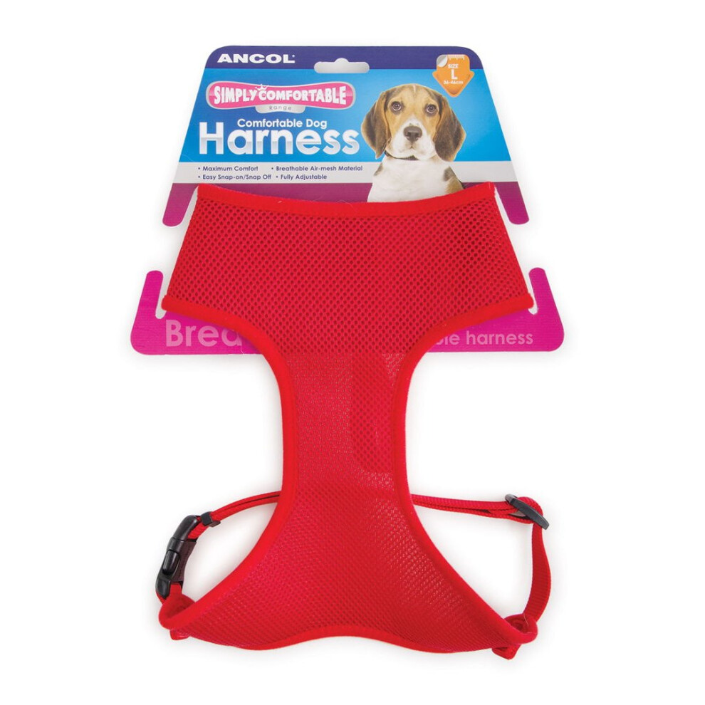 Comfort Mesh Dog Harness Red Extra Small 28-40cm