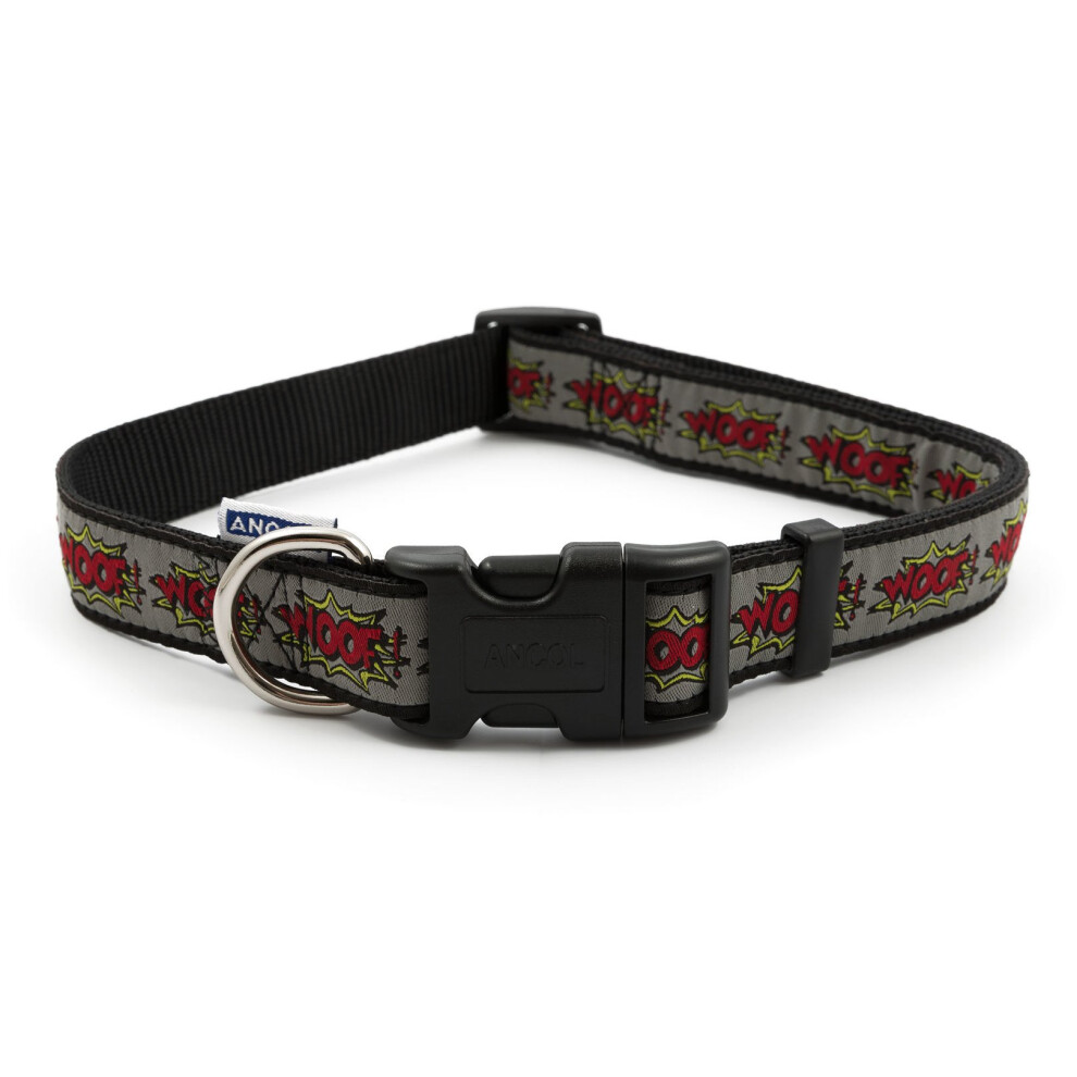 Ancol Indulgence Nylon Adjustable Collar Woof 45-70Cm Sz 5-9 Grey