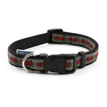 Indulgence Nylon Adjustable Collar Grey Woof 30-50cm Sz 2-5