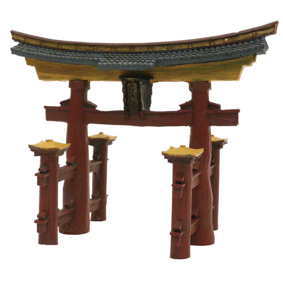 Blue Ribbon Ornament Japanesetorii Gate 18x11x14cm