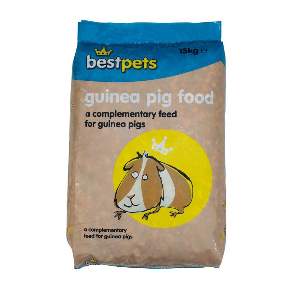 Bestpets Guinea Pig Food (15kg) - Balanced, fibre-rich Pellet Mix with Essential Vitamins & Minerals (V03BPGP)