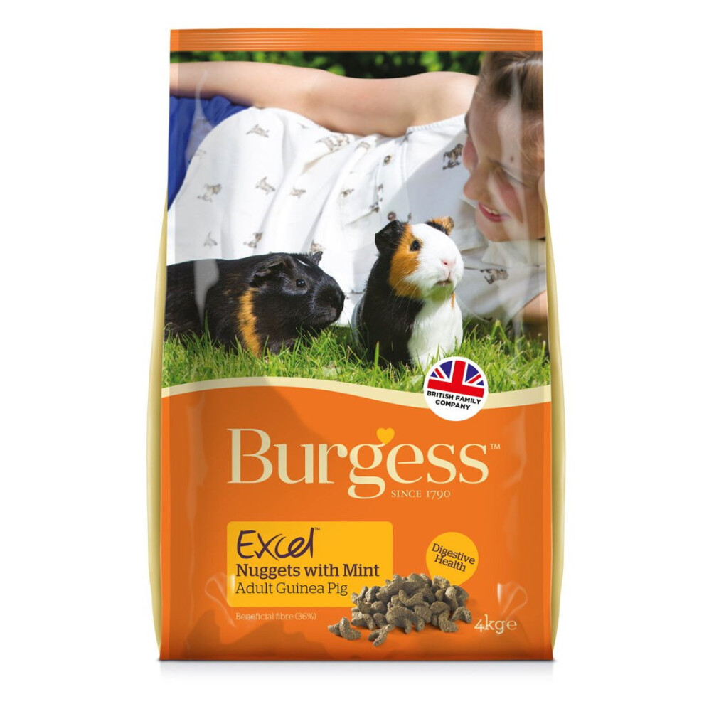 Burgess Excel Adult Guinea Pig Nuggets With Mint 10Kg