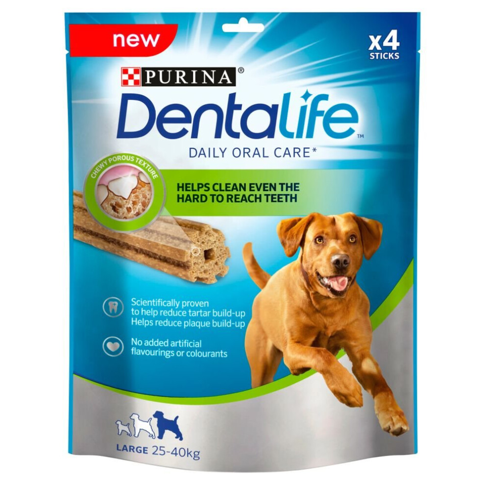 Purina Dentalife Daily Oral Care Chicken Chew Adult Large 4 Pack 142g (Pack of 5)