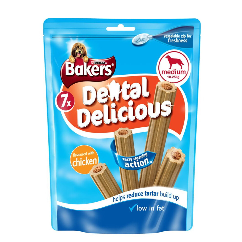 Purina Bakers Dental Delicious Medium Chicken 200G (Pack Of 6)