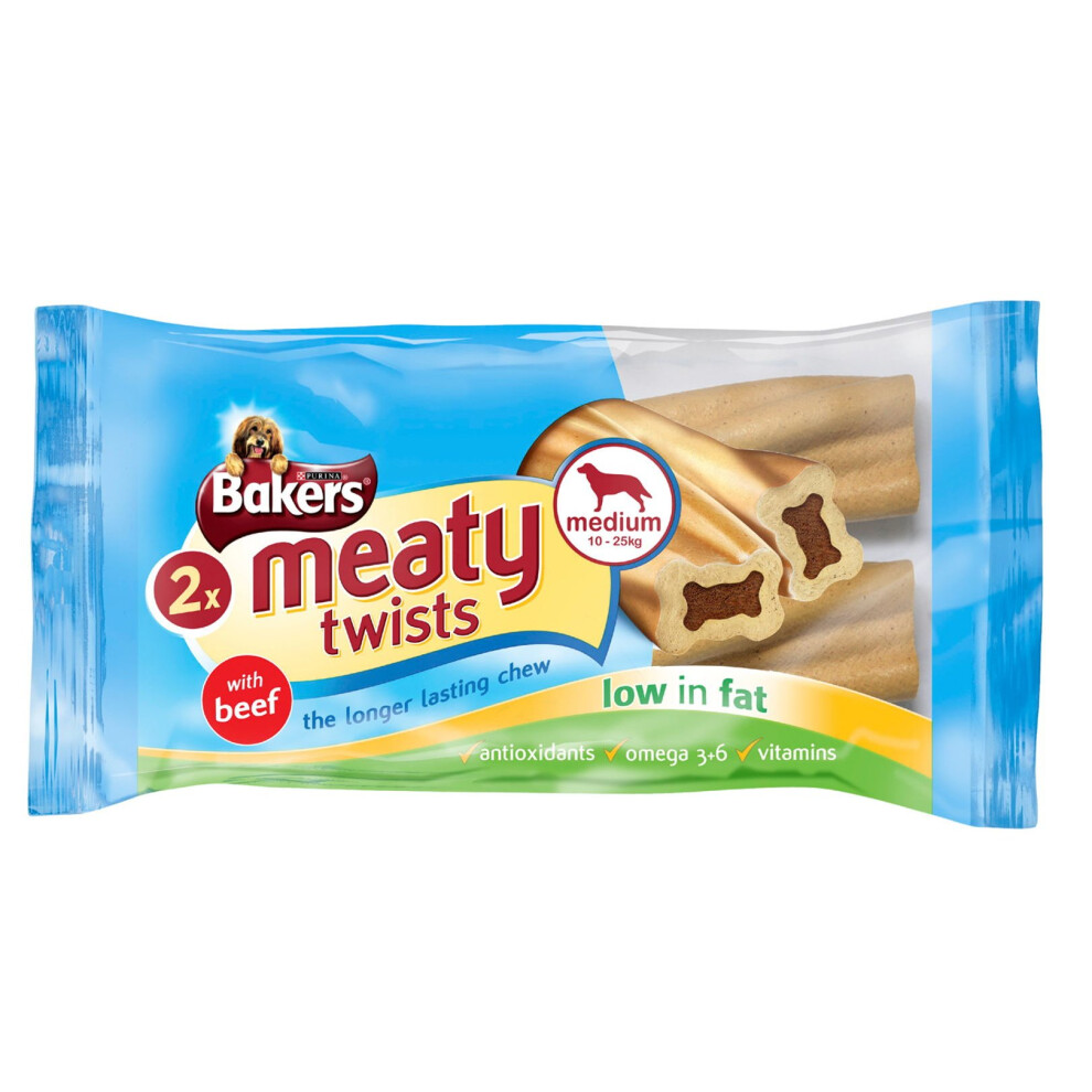 Bakers Meaty Twists Medium 180g (Pack Of 12)