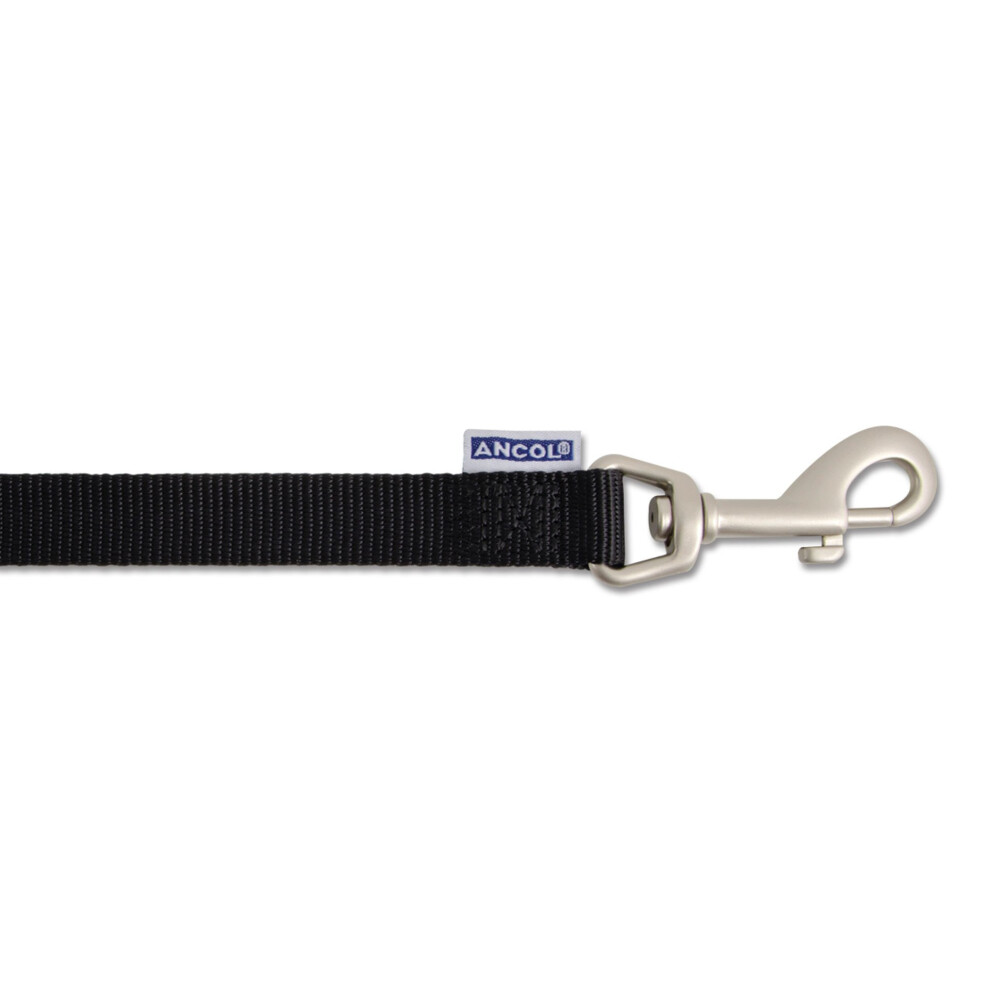 Ancol Heritage Nylon Padded Lead Black 12Mm X1m