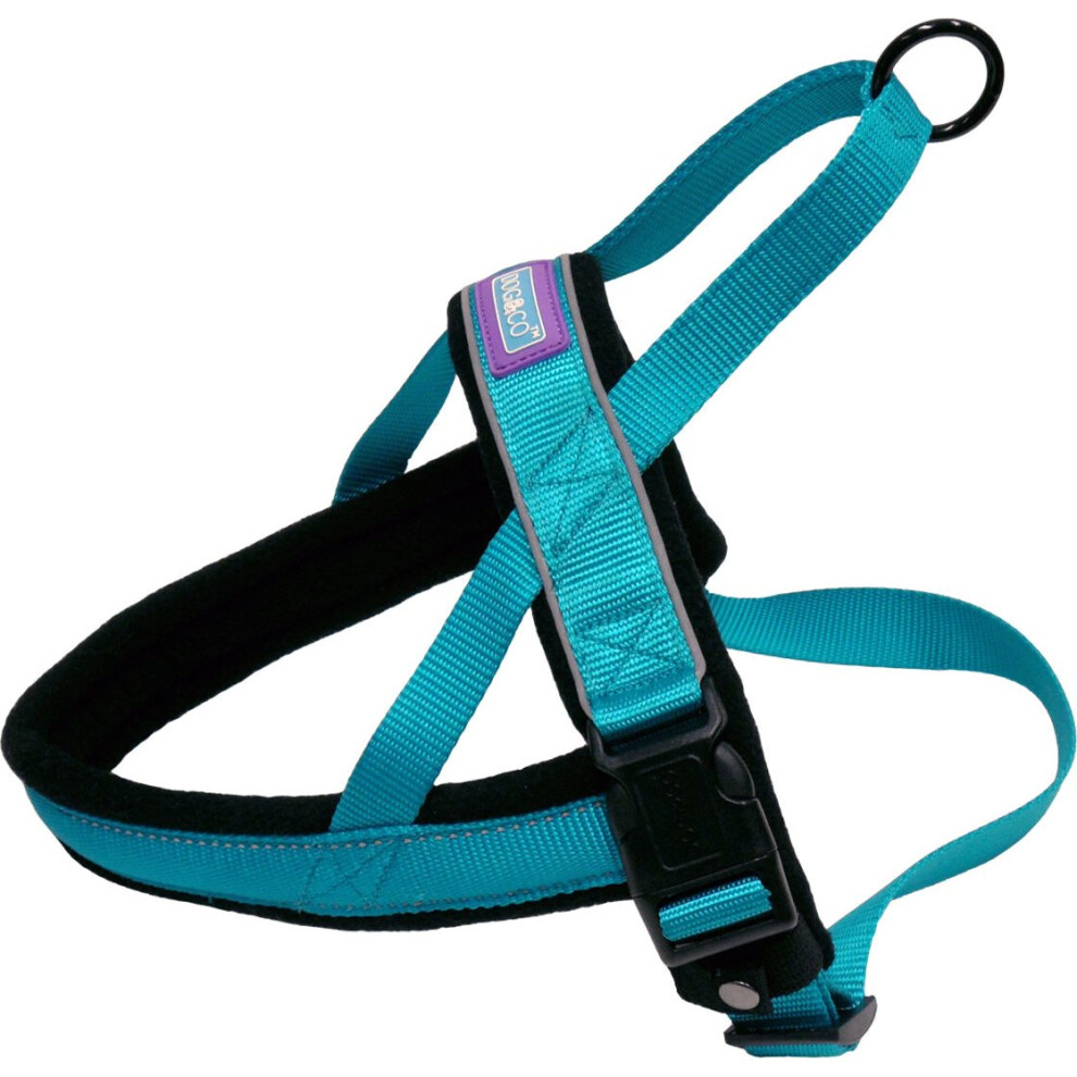 Dog & Co Nylon Norwegian Harness Reflective Aqua Small