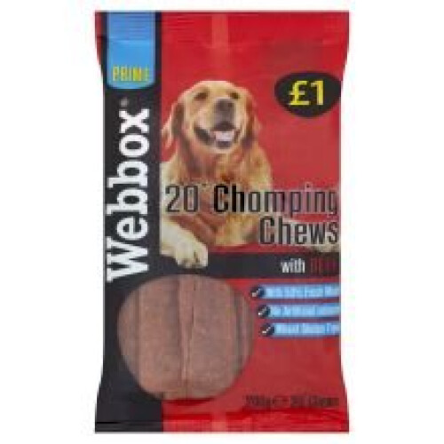 Webbox Webbox Chomp Chew Beef Â£1 (200g) (Pack of 16)