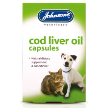Johnson's Cod Liver Oil Capsules for Cats & Dogs - 40 Capsules, Vitamins A, D & E (S020)