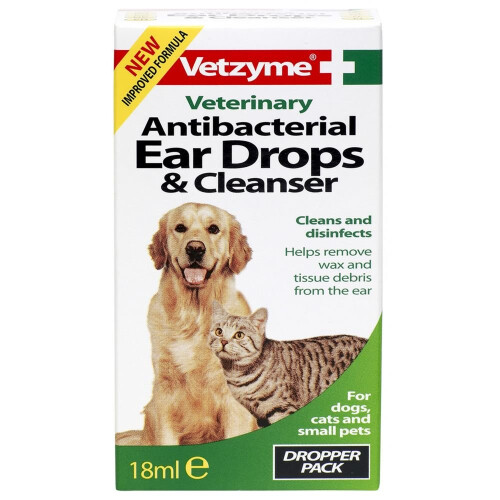 Bob Martin Vetzyme Antibacterial Eardrops & Cleanser (18ml)
