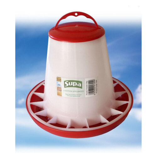Supa Supa Poultry Feeder Red & White 3kg