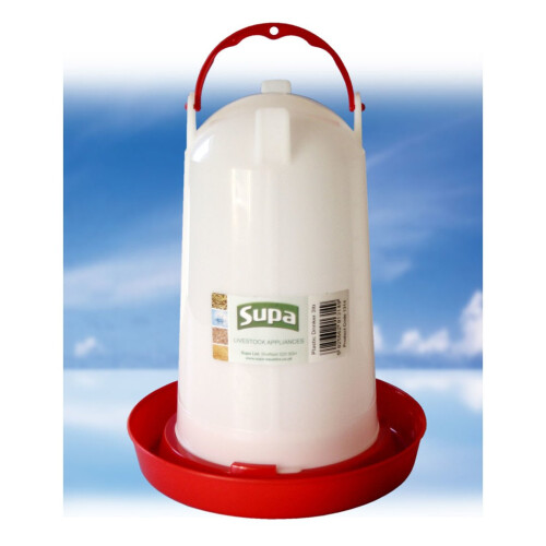 Supa Supa Poultry Drinker Red & White 3ltr