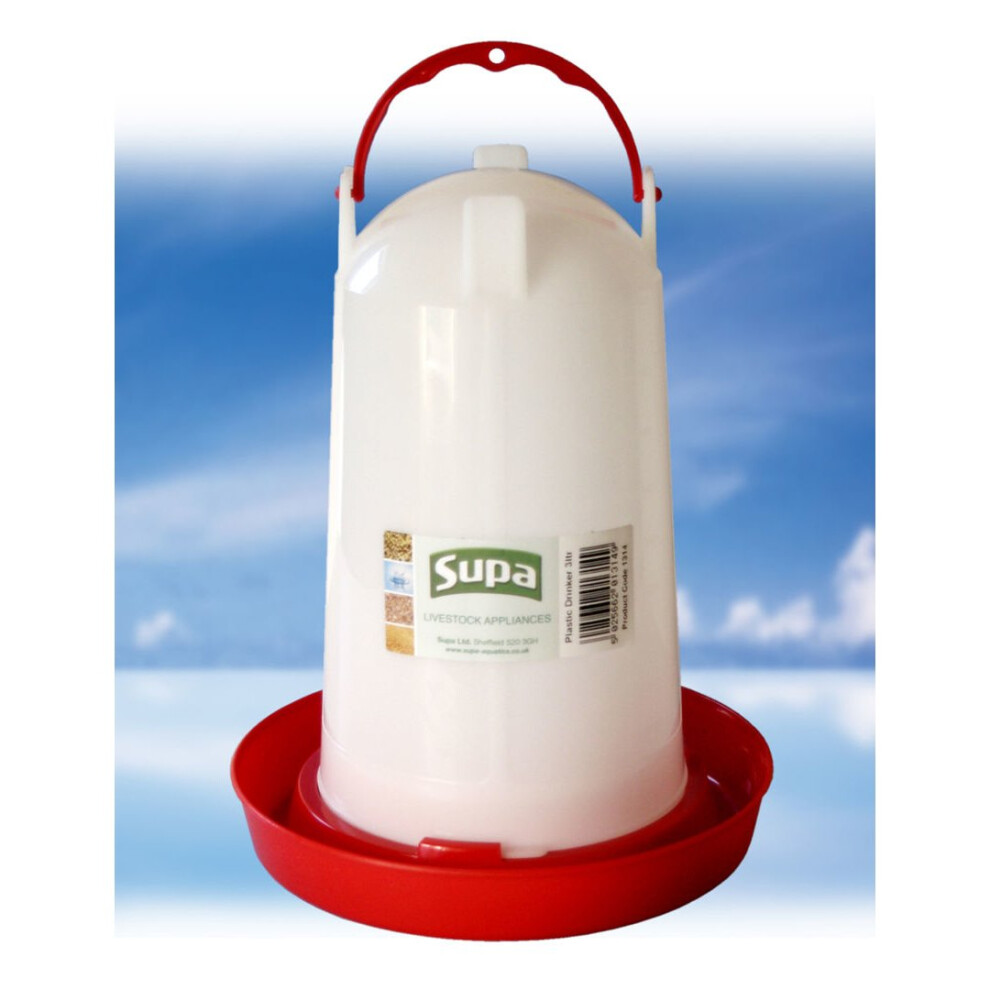 Supa Poultry Drinker & 3Ltr Red/White