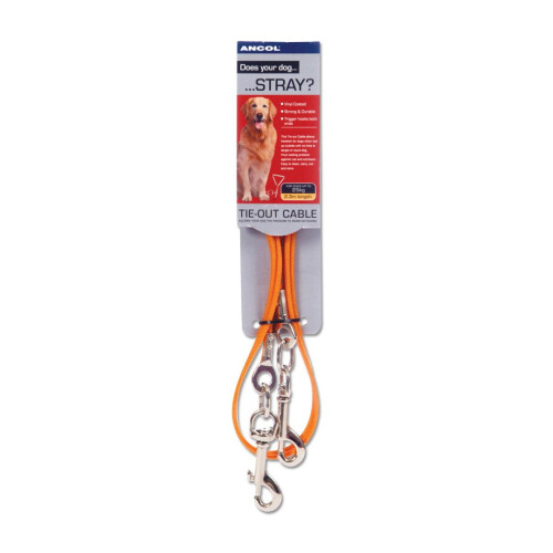 Ancol Tie Out Cable Orange Medium 15kg