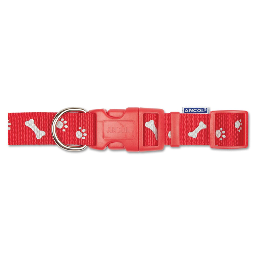 Red Stars Print Reflective Adjustable 45-70 cm Fashion Dog Collar