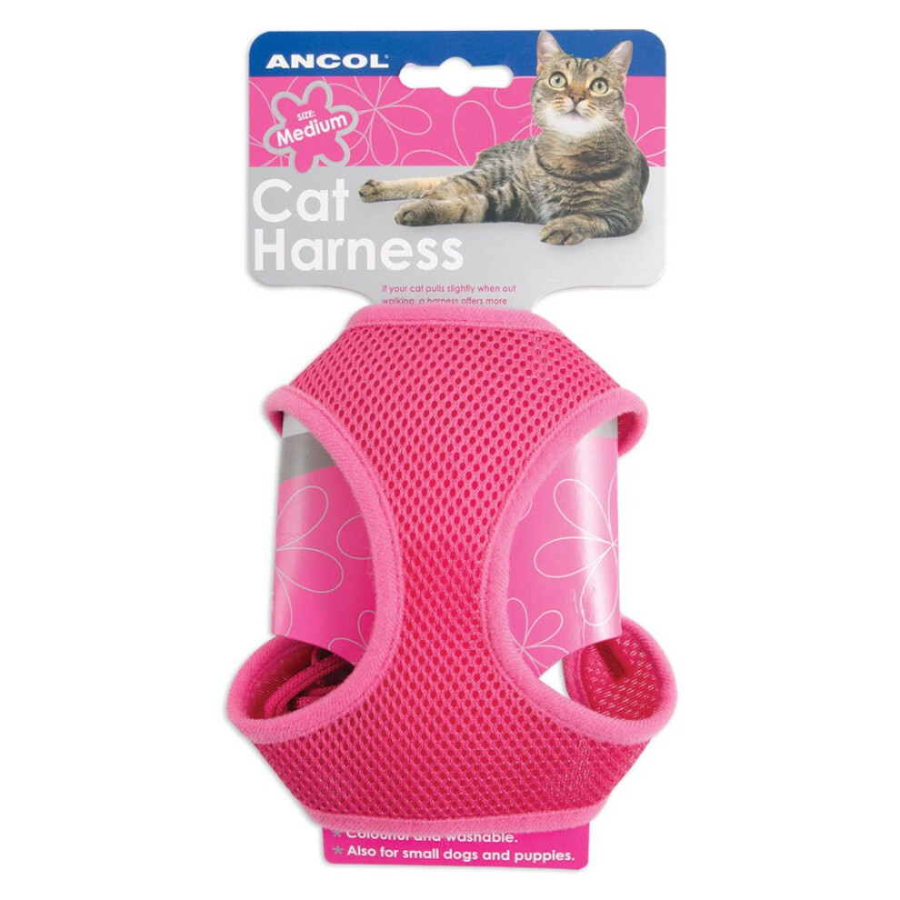 Ancol Soft Harness & Lead Med Pink