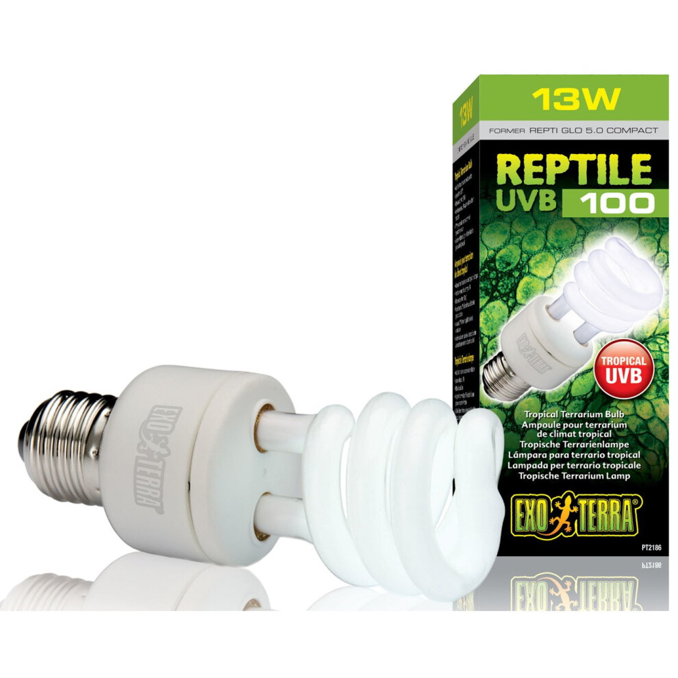 Hagen Exo Terra Uvb100 13W Reptile Fluorescent Bulb For Tropical Terrariums, Up To 40 Cm - Pt2186