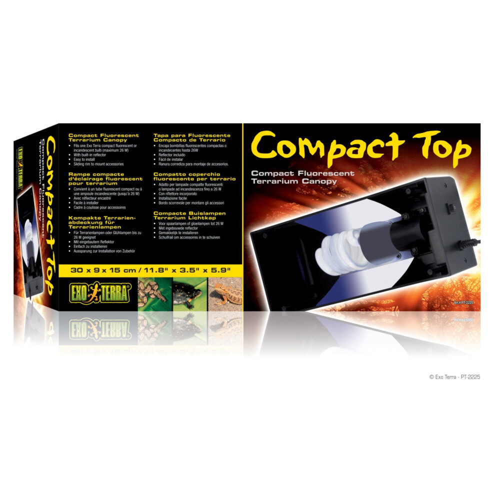 Exo Terra Compact Fluorescent Canopy Single 30cm