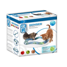 Catit Senses Speed Circuit Cat Toy - Peek-A-Boo Track, Sensory Stimulation & Motion-Activated Lighted Ball (50735)