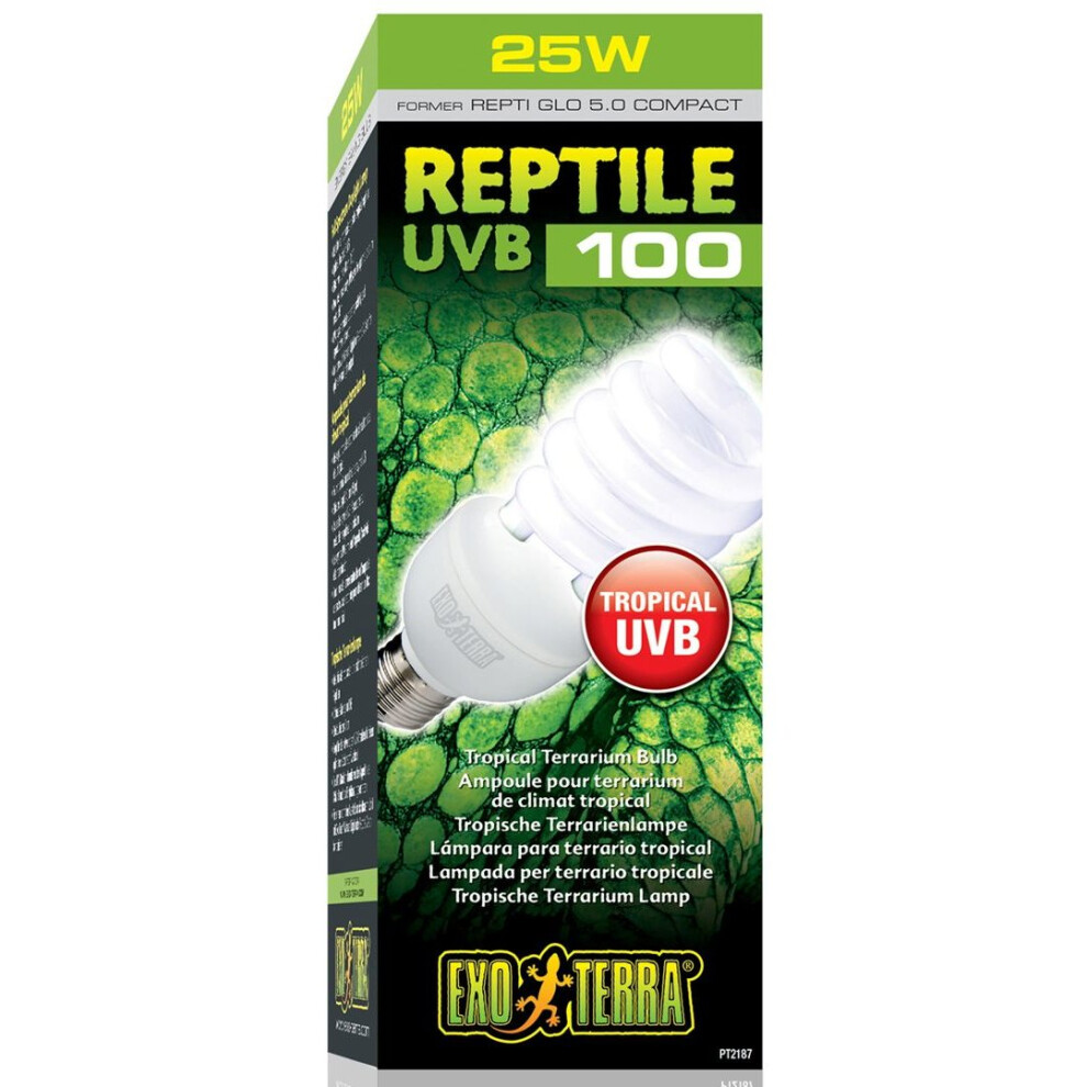 Hagen Exo Terra Reptile Uvb 100 Tropical Terrarium Fluorescent Bulb 26W