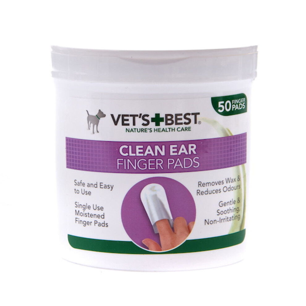 Vets Best Clean Ear Finger Pads Pack 50
